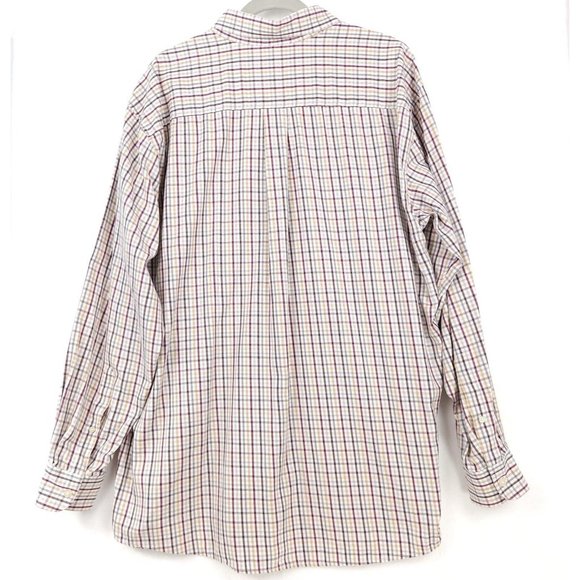 Talbots Men's Dress Shirt Red Grey Yellow Plaid Button Down Long Sleeve Size XL - Picture 2 of 10